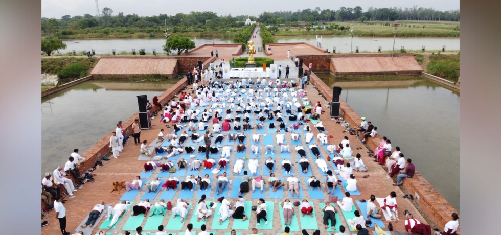 International Day of Yoga celebration in Lumbini, Nepal (20 June 2024)
